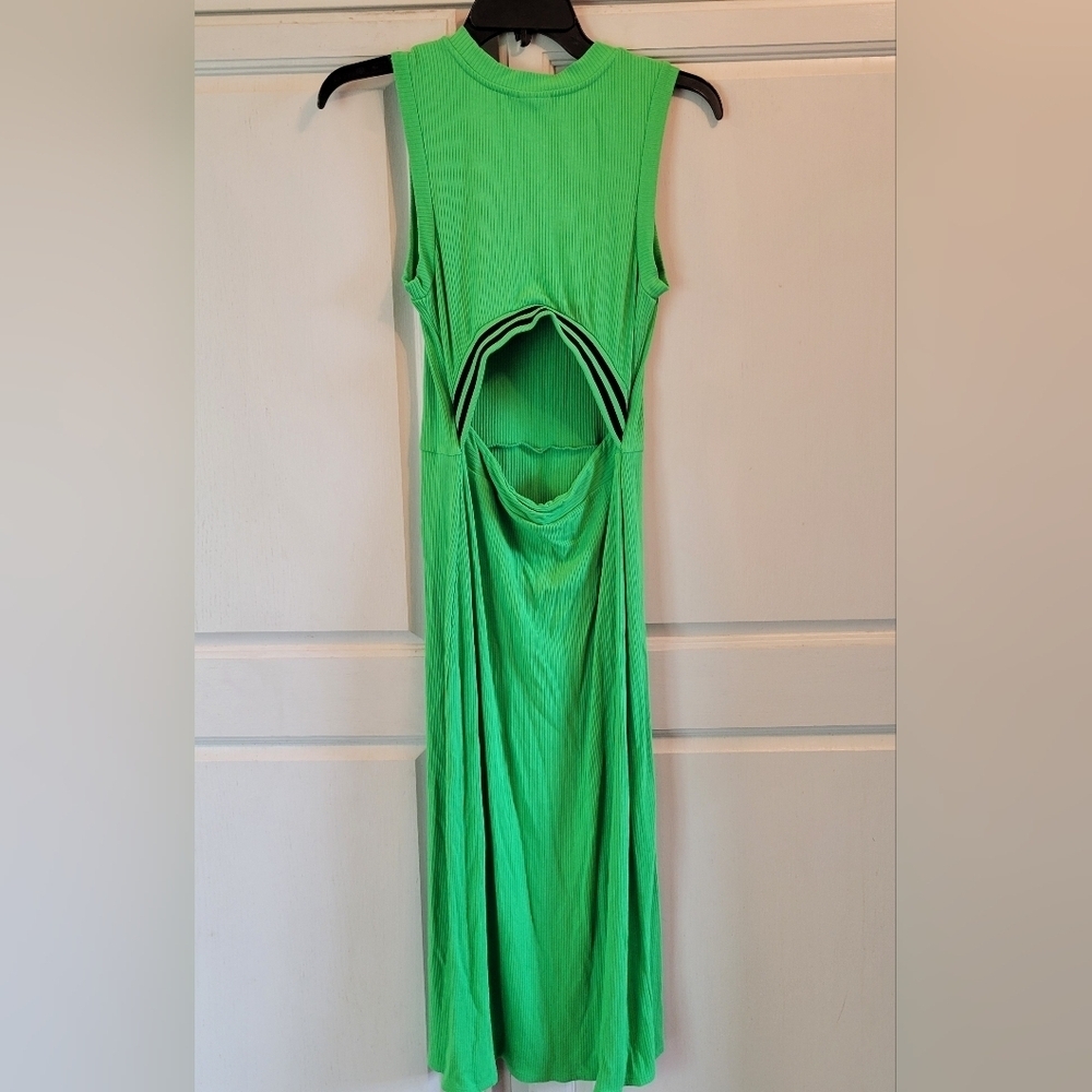 Future Collective Green Ribbed Bodycon Midi Dress - Picture 4 of 8